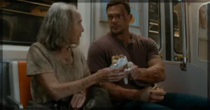 This is a banner for a review of Reacher, Season 4, Episode 8. Image courtesy of Prime Video.