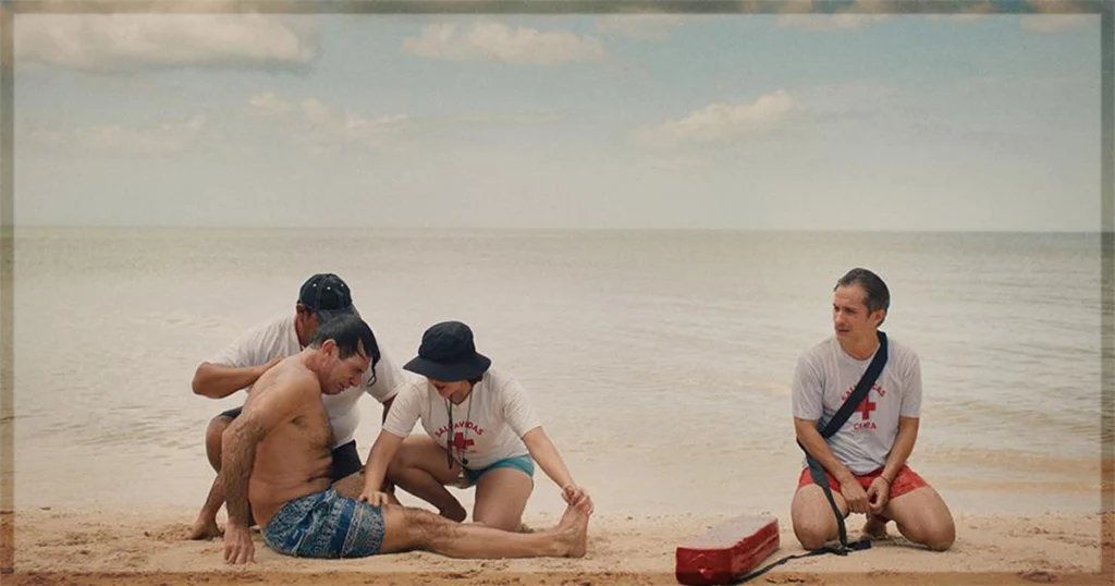 This is a banner for a review of the film Hombre Al Agua. Image courtesy of the filmmakers.
